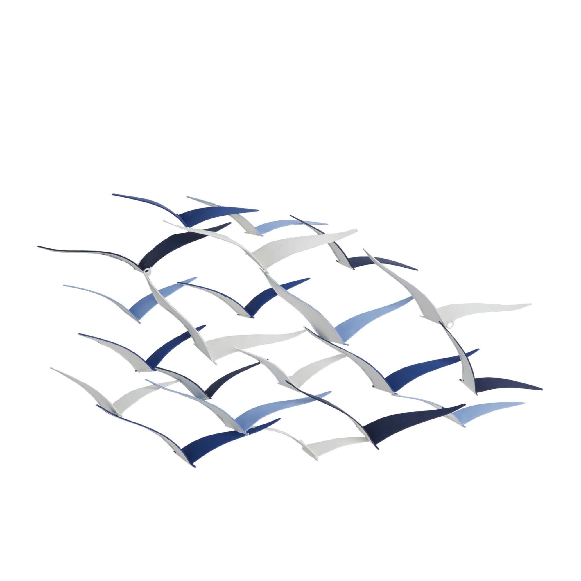 Blue Metal Coastal Wall Decor, 25" x 48" x 3"